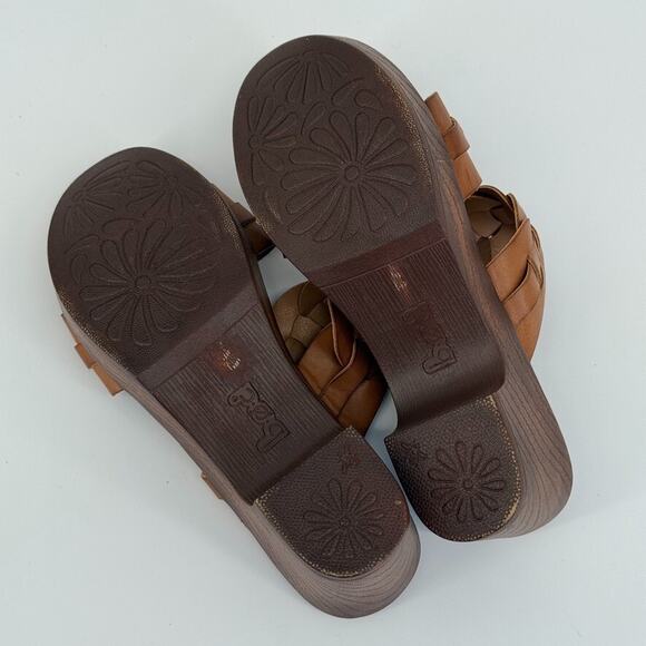 BOC by Born Jillian Block Heel Double Strap Slide Sandal Tan Size 7 Summer Retro - Picture 7 of 10